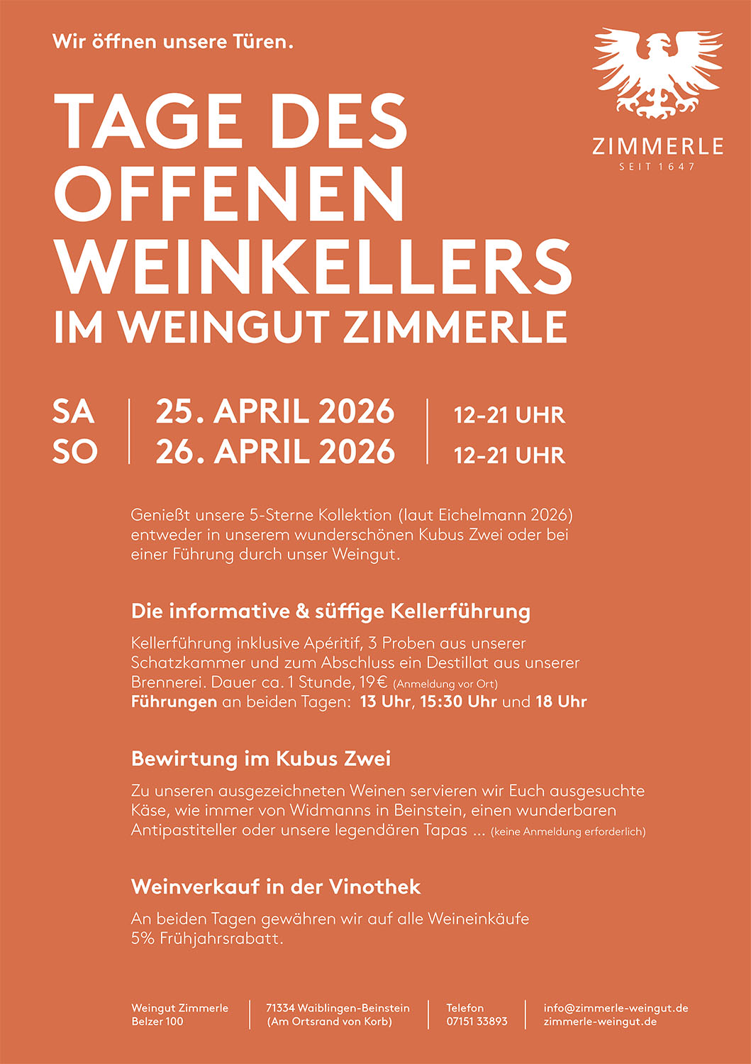 Tage des offenen Weinkellers im Weingut Zimmerle